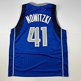 Facsimile Autographed Dirk Nowitzki Dallas Blue Reprint Laser Auto Basketball Jersey Size Men's XL