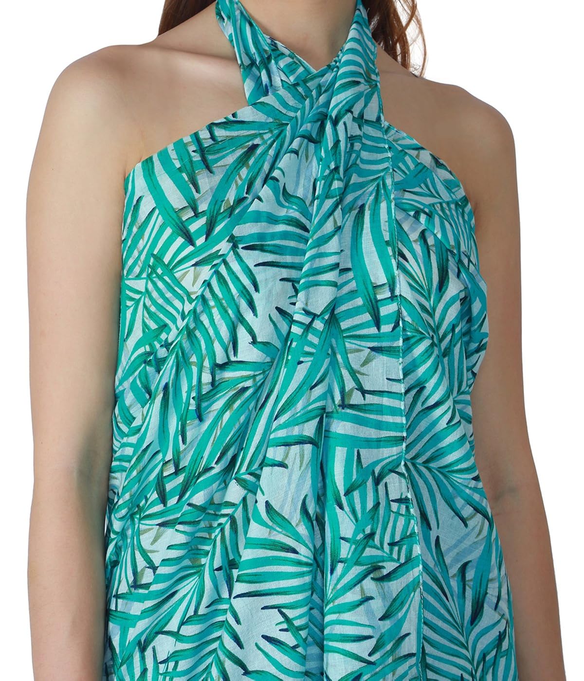 emazing deals women's beautiful beach wear wrapping swimsuit, free size(emzpareoprintgreen)