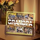 Ship Next Day, Customized Gifts For Grandpa, Personalized Acrylic Plaque With Photos, Grandpa Picture Frame With Night Light, Custom Photo Gifts for Grandpa, Christmas Birthday Gifts for Grandpa