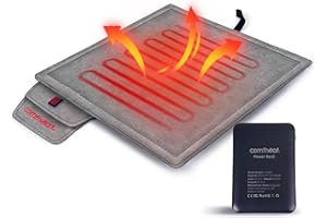 Comfheat Heated Seat Cushion with 10000mAh Battery Pack, Portable Heated Chair Pad for Stadiums Bleacher, 3 Heat Settings Wat