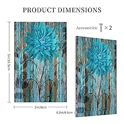 Rustic Teal Flower 1 Gang Light Swich Cover No