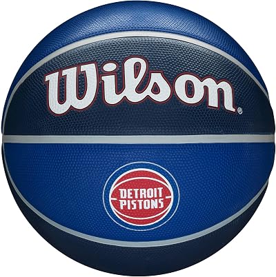 Wilson NBA Team Tribute Basketball Detroit Pistons Size 7 Rubber Outdoor
