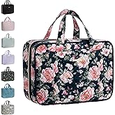Everfun Hanging Travel Toiletry Bag Valentine's Day Gifts for Women Traveling With Leakproof Compartment Makeup Cosmetic Organizer Dopp Kit Travel Accessories Essentials Must Have