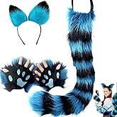 Valpeak Cat Costume Set for Halloween Dress Up,Cat Ears and Tail Paws set Cosplay Costumes for Women