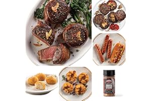 Omaha Steaks Deluxe Gift Package (4 Bacon-Wrapped Filet Mignons, 4 Steak Burgers, 4 Gourmet Jumbo Franks, 4 Au Gratin Potatoes, 4 Caramel Apple Tartlets, 1 jar Omaha Steaks Seasoning)