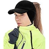 Gisdanchz Women's Winter Reflective Stretchy Ponytail Hat with Drop Down Ear Flap