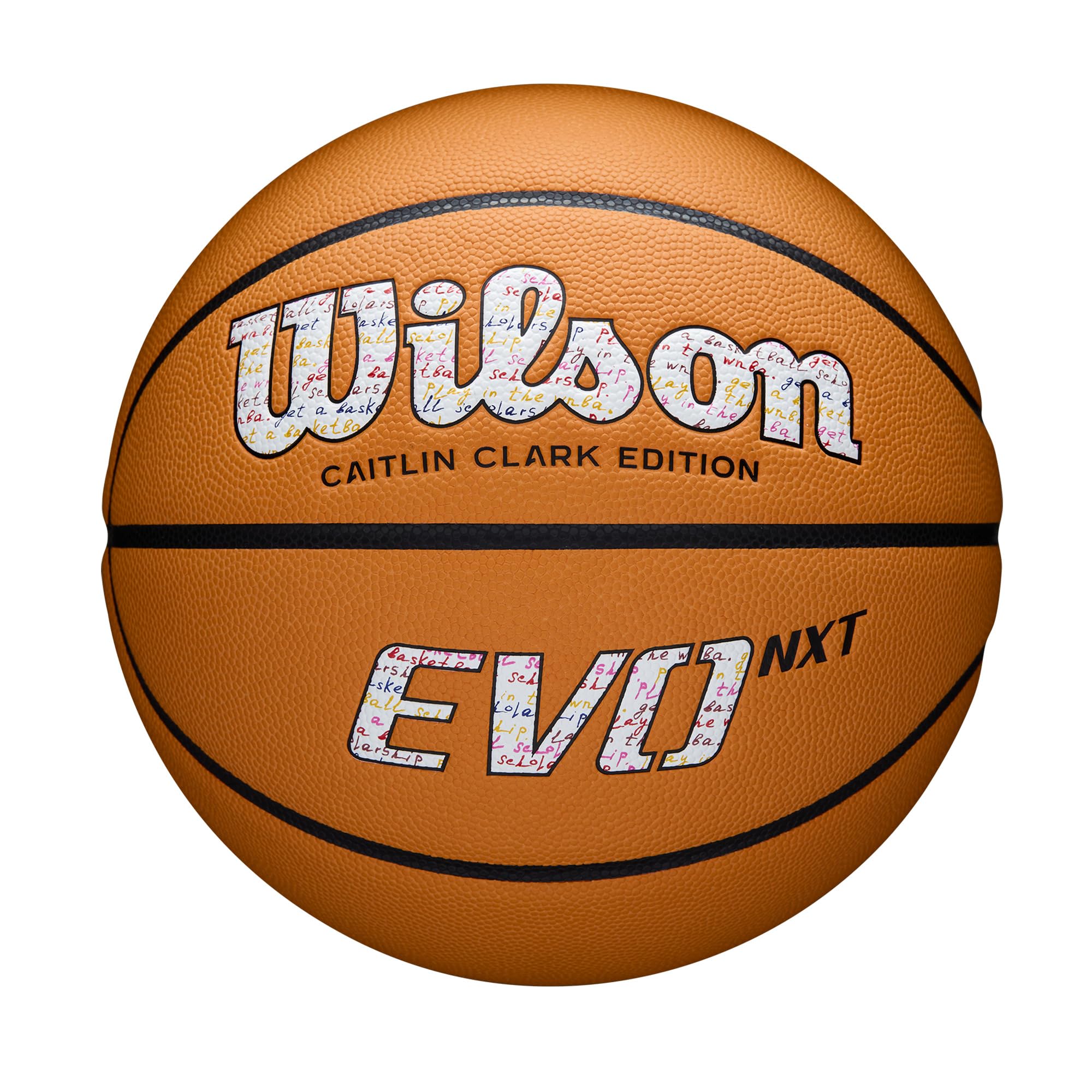 WILSON Caitlin Clark EVO NXT 3951 Game Basketball - Orange, Size 7-29.5" Image