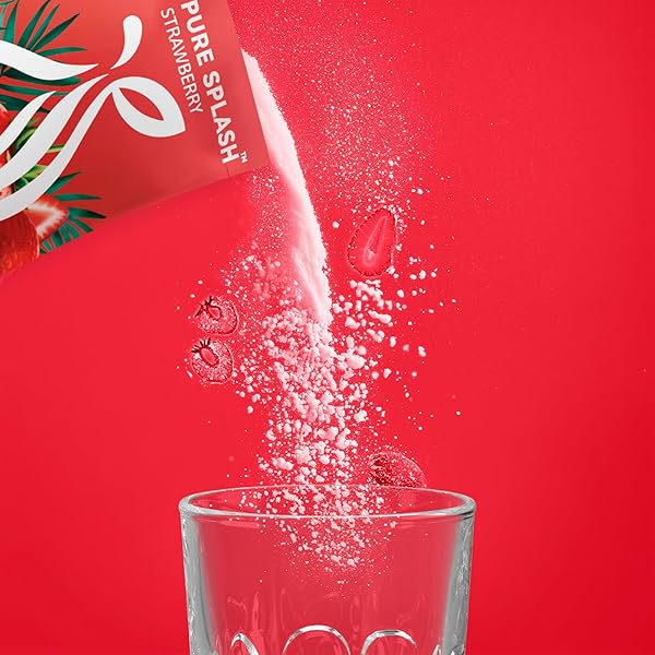 REFRESHER DRINK STRAWBERRY SPLASH – NATURAL STRAWBERRY MIX WITH REAL FRUIT PIECES – ZERO SUGAR, LOW-CALORIE, NON-GMO – HYDRATE BOOST & LIQUID HYDRATION SUPPORT – 15 PACKETS