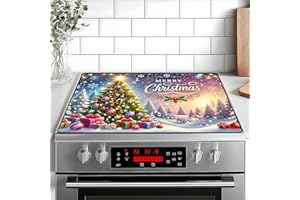 BVBOX Christmas Stove Top Cover Snowman Stove Top Cover for Home Decoration Kitchen Pad Non-Stick Washable Cooktop Covers Countertop Protector Keep Stove Clean 28"x20" (Tree)