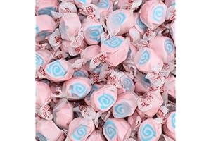Cotton Candy Salt Water Taffy - Individually Wrapped Assorted Flavors - Old Fashion Saltwater Taffy Bulk, by Queen City Candy Cave (1 Pound)