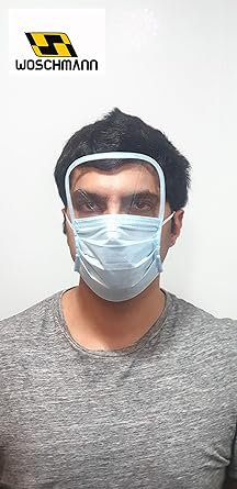 Download Woschmann 3ply Disposable Face Mask With Face Shield Attached Amazon In Industrial Scientific PSD Mockup Templates
