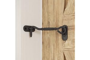 skysen 4” Privacy Hook Latch for Sliding Barn Door, Black(2802)