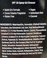 Australian Gold SPF 30 Spray Gel Instant Bronzer 237ml UVA UVB Protection view 2