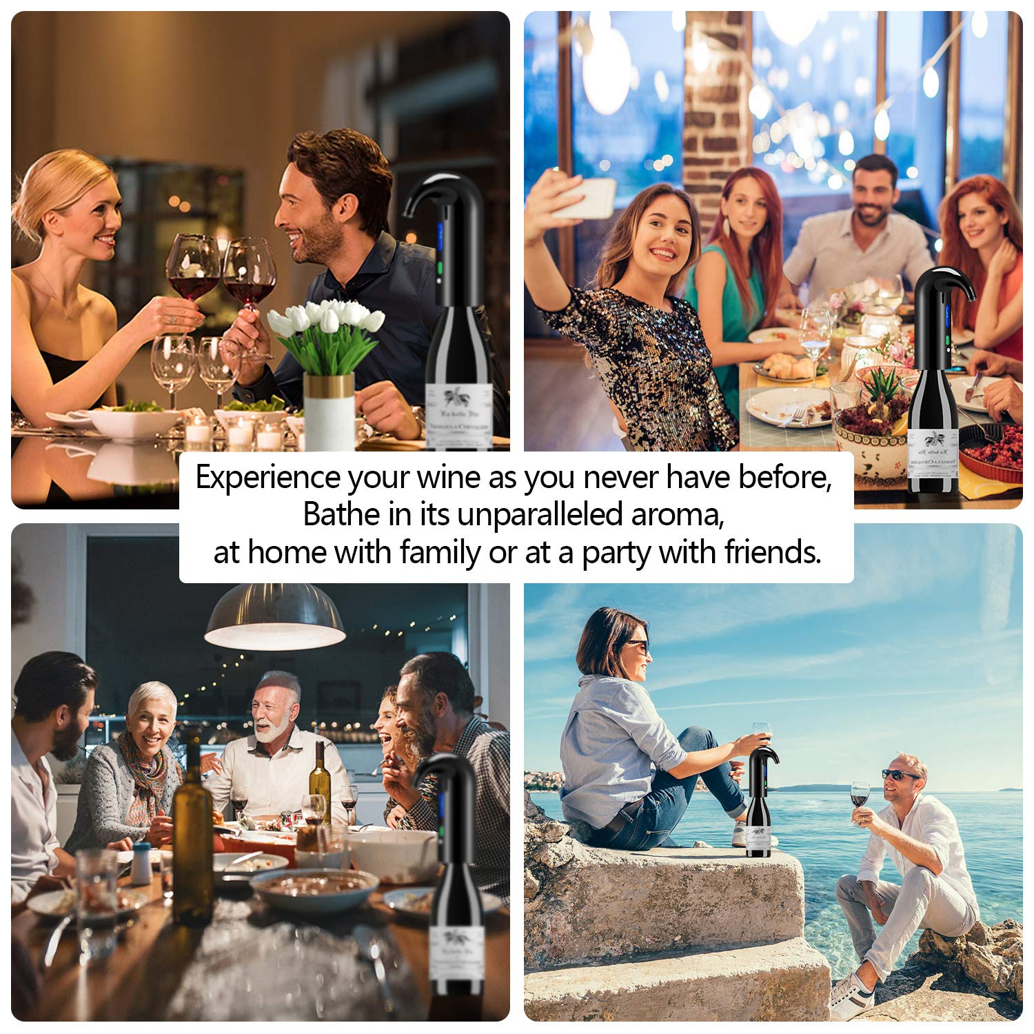 Wine Aerator Electric Wine Decanter Best Sellers One Touch Red -White Wine Accessories Aeration Work with Wine Opener for Beginner Enthusiast - Spout Pourer - wine preserver