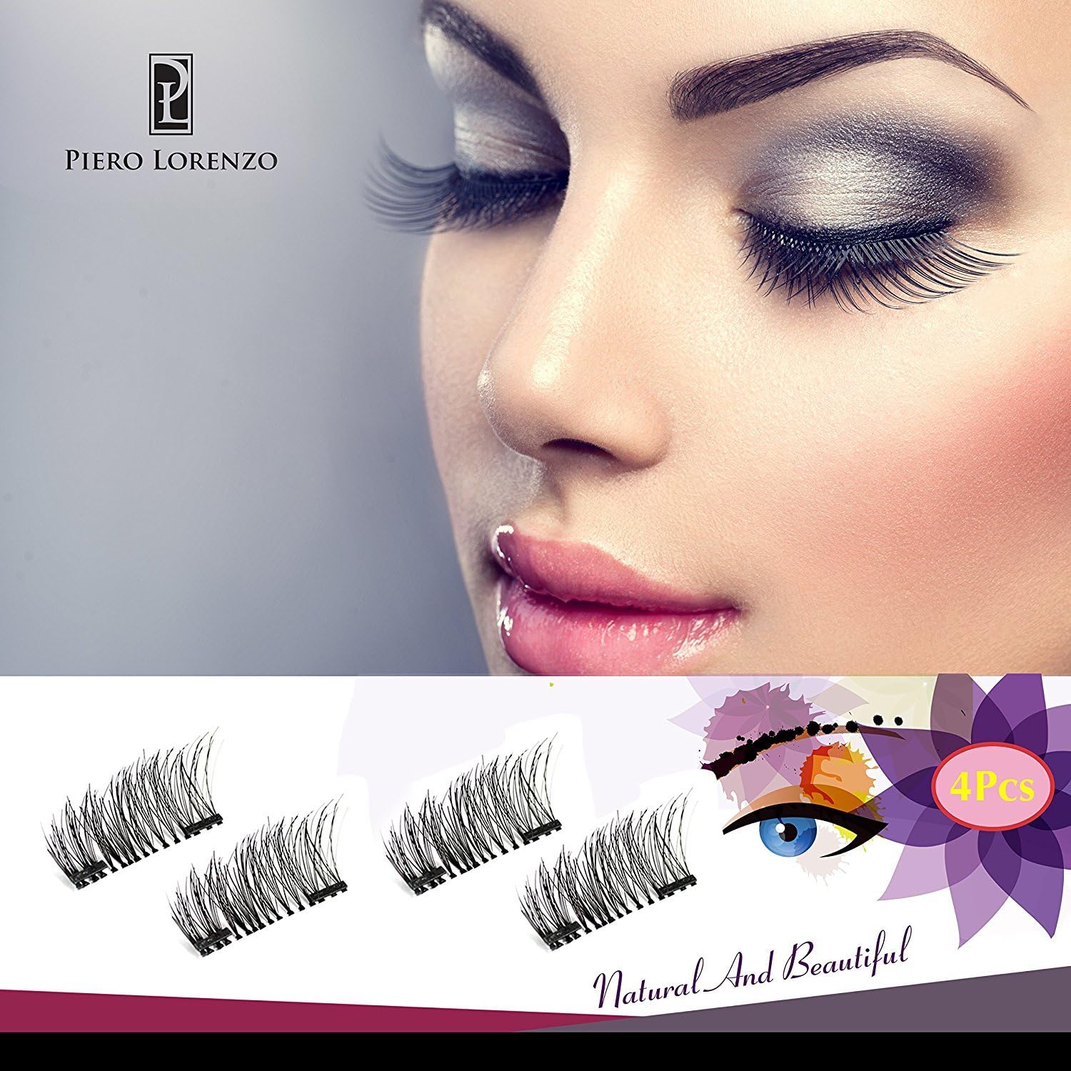 Magnetic Eyelashes Dual Magnet Glue-free 3D Reusable Full Size Premium Quality Natural Look Best False Lashes - 2018