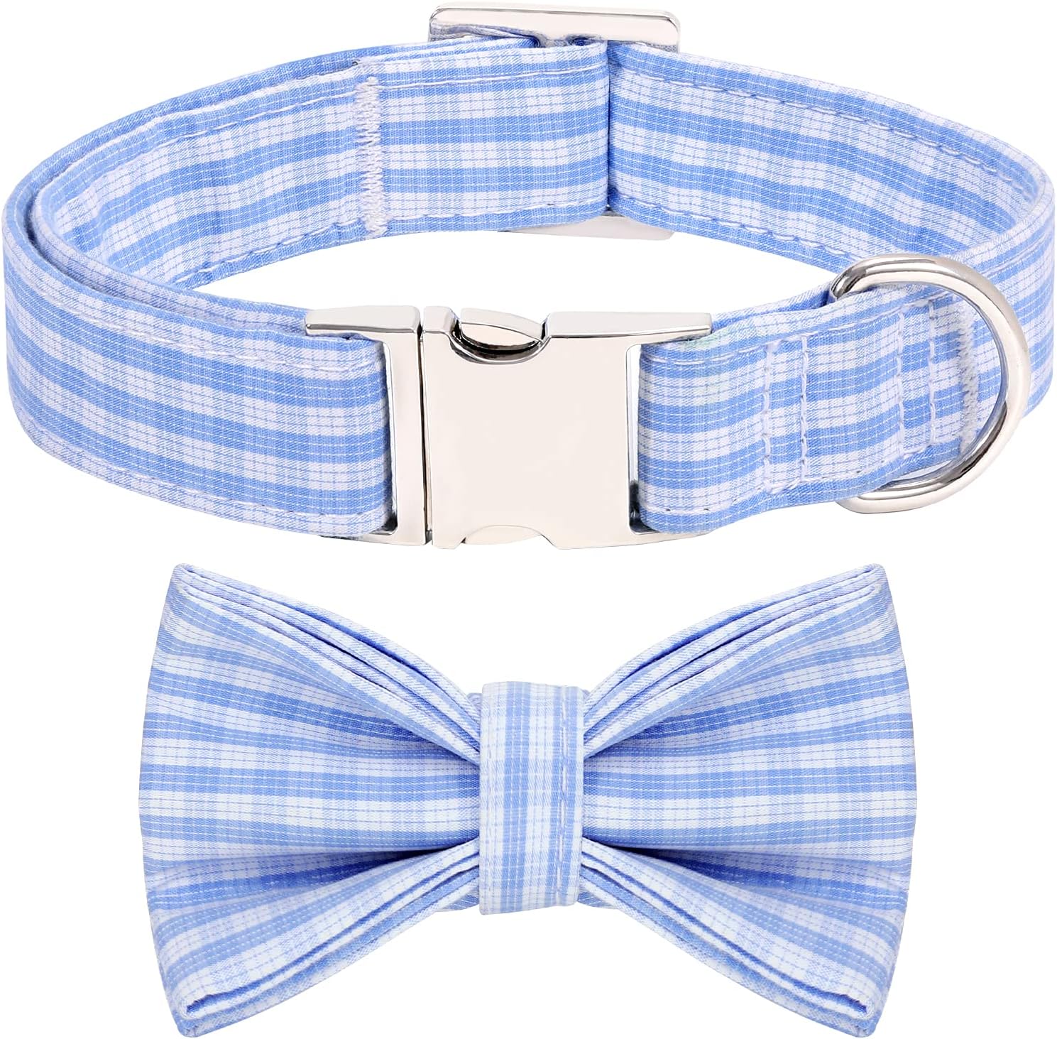 Dog Collar with Bow Tie Cute Pet Collar with Alloy Buckle & D Ring