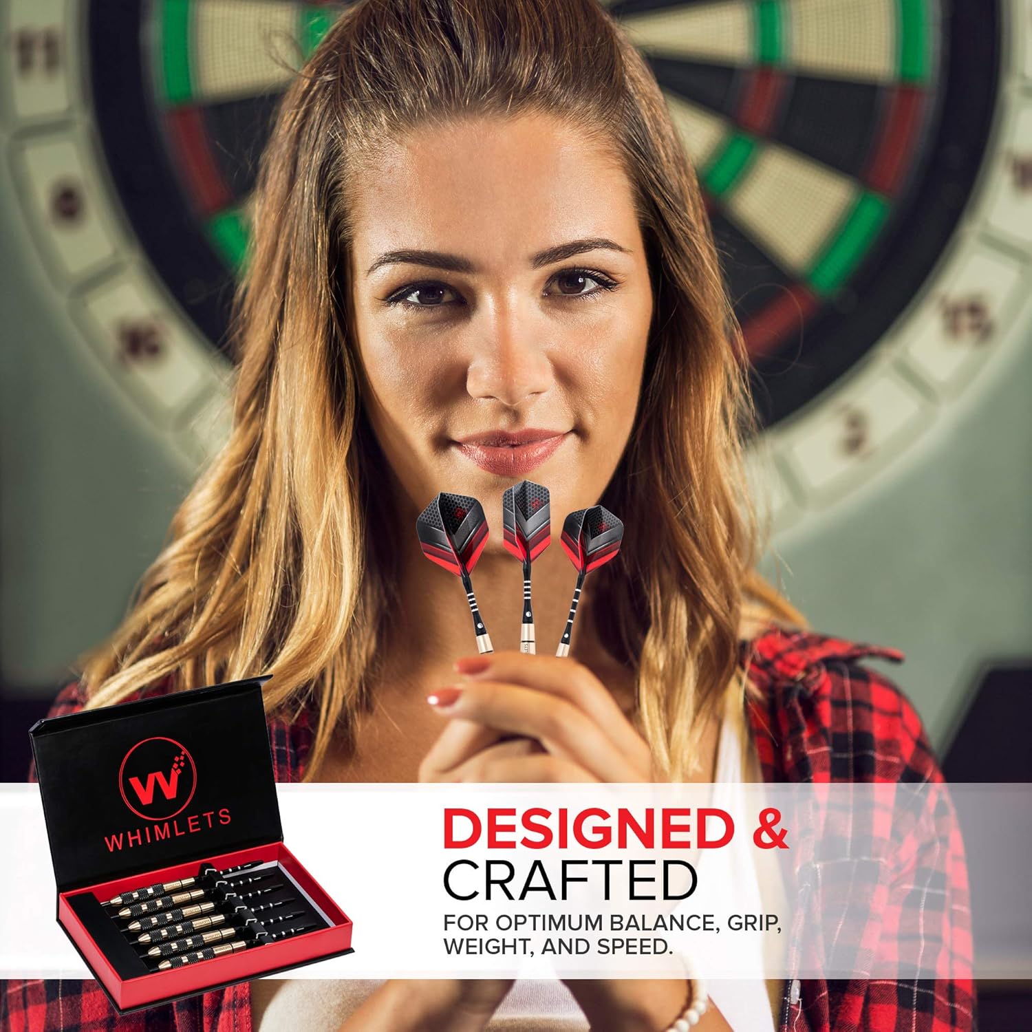 Whimlets Steel Tip Darts Set - Professional Darts Steel Tip for Dartboard with Extra Aluminum Shafts, O-Rings, Flights + Dart Tool and Sharpener + Gift Case + Darts Guide… : Sports & Outdoors