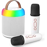 Karaoke Microphone Machine with 2 Drivers for Kids Adults, Muscial Singing Toy for Girls Boys Ages 3-12 Years Old, Bluetooth Speaker Birthday Gift Stocking Stuffer Classroom Prizes Party Game