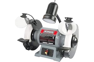 King Canada 8-Inch Bench Grinder, Low Speed with Light (KC-895LS)