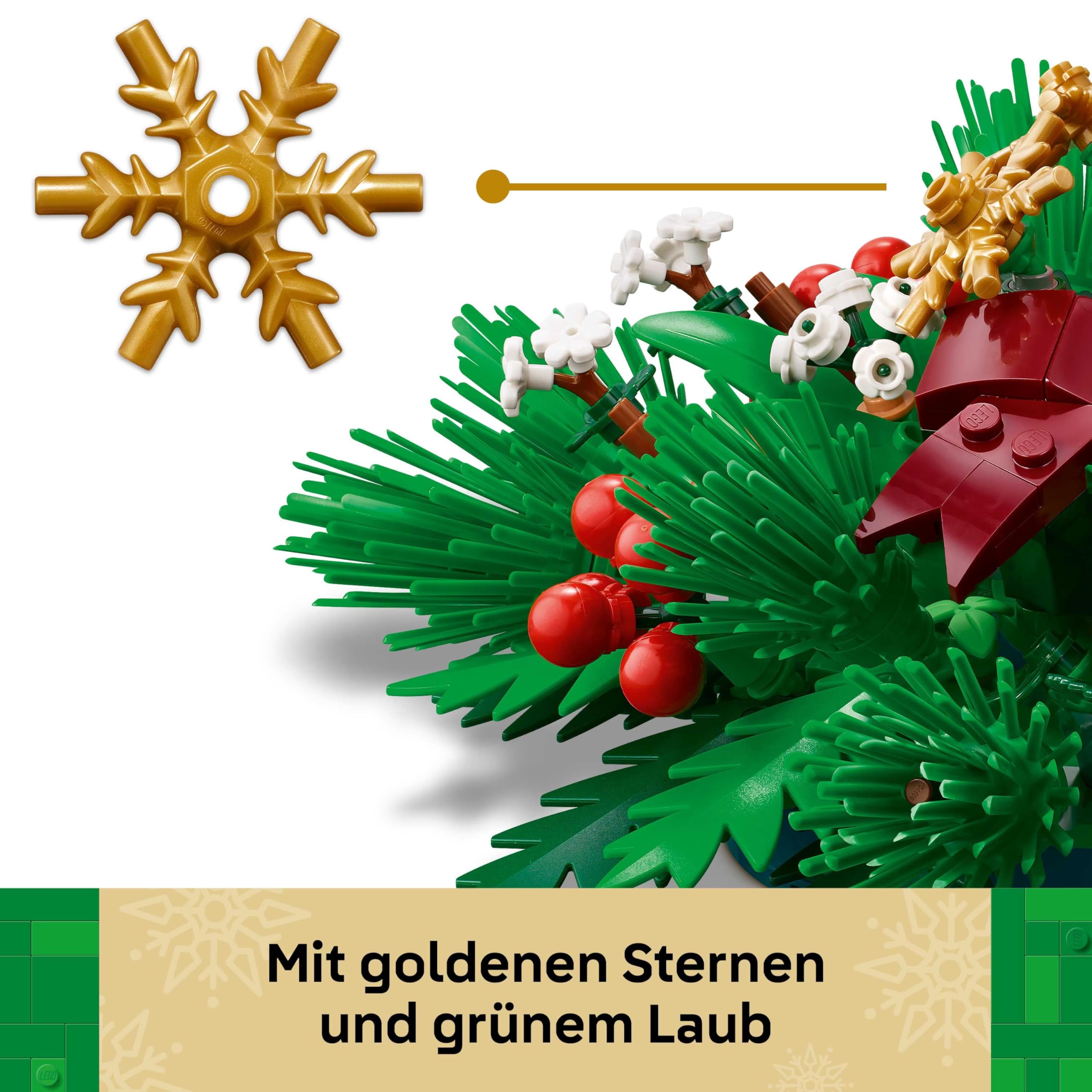 LEGO Weihnachtsgesteck - DIY Tischdeko und Kerzenständer mit Beeren, Sternen, Laub - Bastelset für Kinder & Familie - Geschenk zu Weihnachten für Mädchen und Jungen ab 12 Jahren - 40743 6