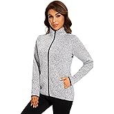 COZZYON Women Fleece Zip Up Jacket Light Sweater Jacket