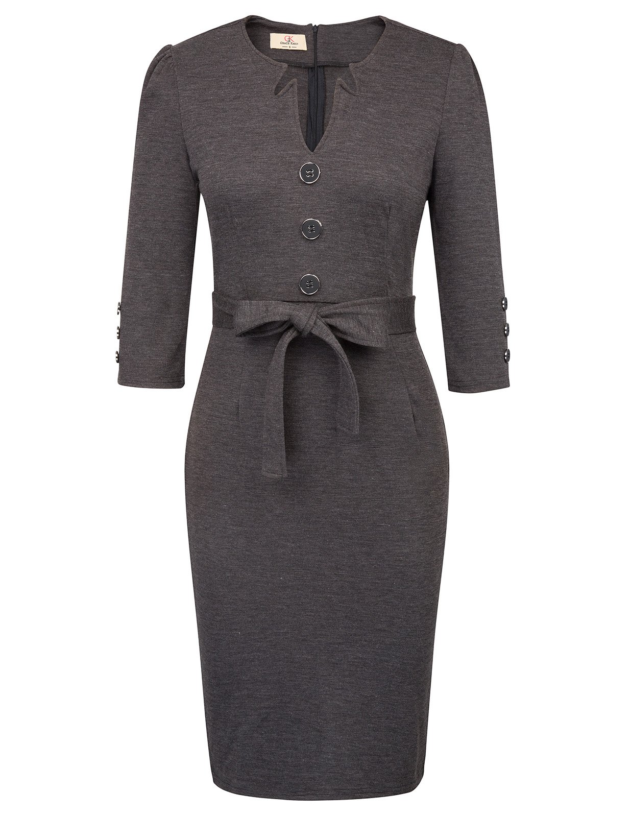 GRACE KARIN Women Retro 3/4 Sleeve Work Office Business Pencil Dress