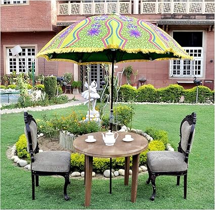 large garden parasol with base