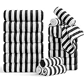 Smuge 18 Pcs Bath Towel Set, Include 6 Bath Towel Sheets, 6 Hand Towels and 6 Washcloths - Highly Absorbent Quick Dry Microfiber,Ultra Soft Bathroom Towel Set with Hanging Loop - Black