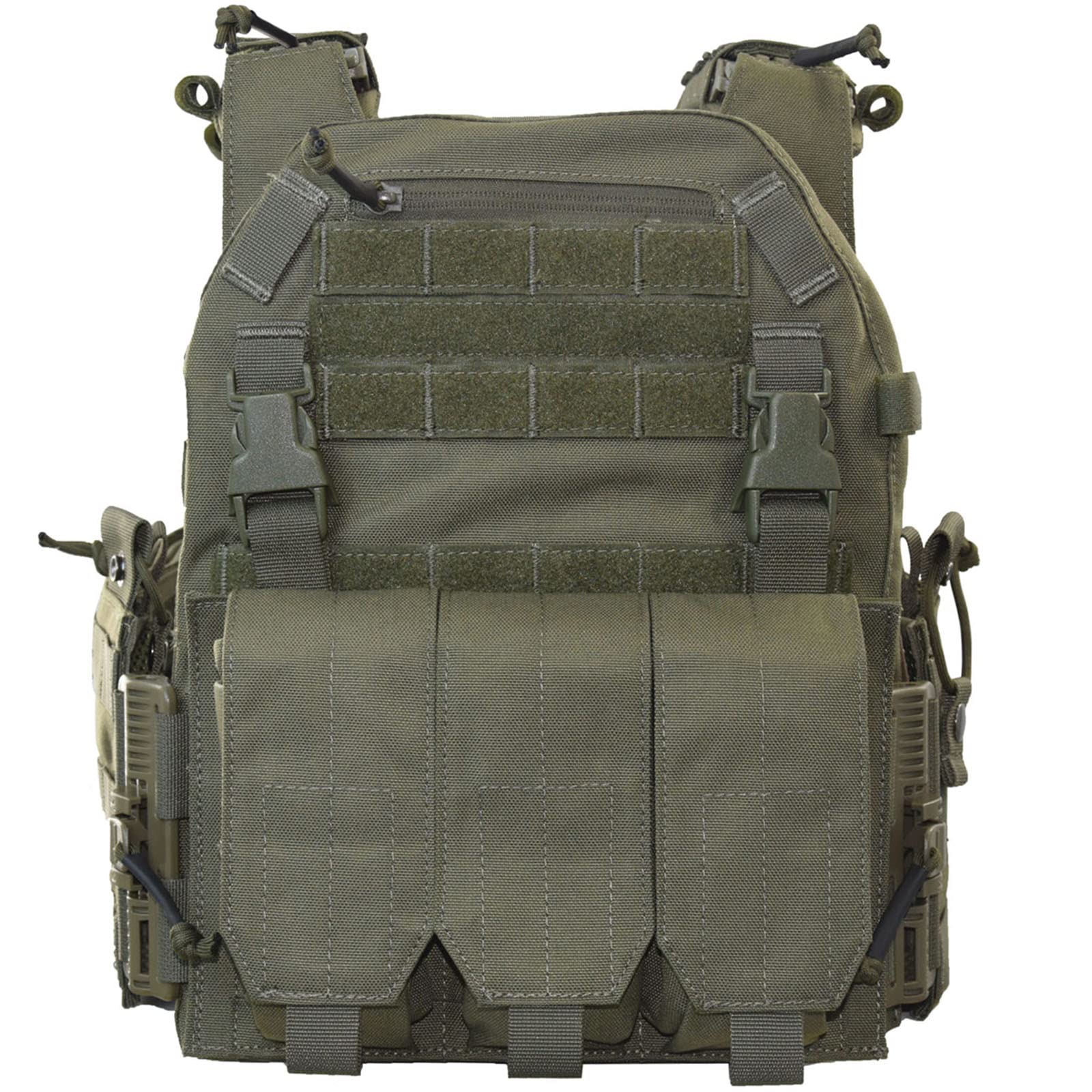 EMERSONGEARS Tactical Airsoft Vest with MK3 Ｍag Pouch, Military Plate Carrier Modular Molle Adjustable Quick Release Buckle 1000D Nylon Battle Vest for Paintball Hunting Ranger Green
