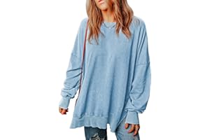 SHEWIN Womens Sweatshirt Casual Long Sleeve Crewneck Lightweight Pullover Tops Loose Sweatshirts
