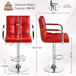 Yaheetech Bar Stools Set of 2, PU Leather