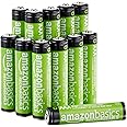 Amazon Basics 12-Pack Rechargeable AAA NiMH Performance Batteries, 800 mAh, Recharge up to 1000x Times, Pre-Charged