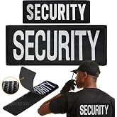 2 Pack Security Patch for Vest Hook and Loop System - Security Patches | One Small and One Large Security Patch with Embroidered Letters for Uniforms Security Patch for Vest or Jacket 10.75" x 4"