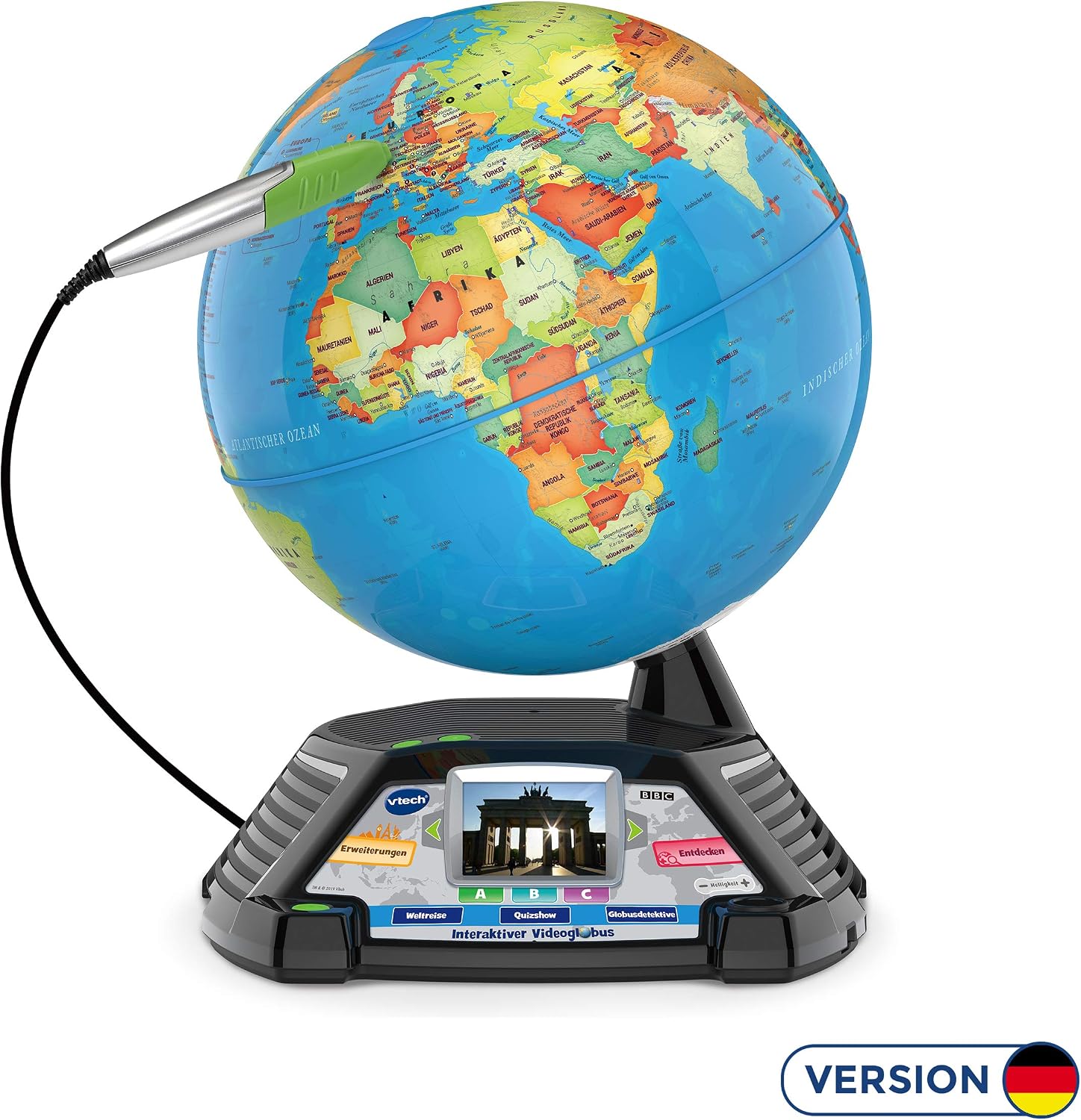Vtech 80-605404 Interactive Video Globe, Learning Globe, Normal Packaging, Multi-Colour, Multicoloured