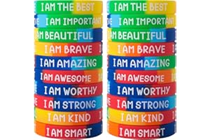 QEERBSIN Inspirational Silicone Wristbands Motivational Quotes Rubber Bracelets Back to School Gift Back To School Gift for Students Kids Teachers School Prizes