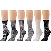 Cuddl Duds Womens 6 Pack Supersoft Warm Crew Socks (Ladies Shoe Size 4-10, Black Fashion New)