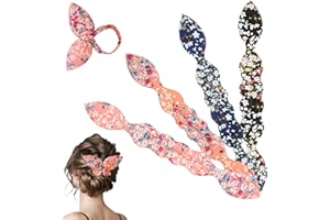 XieNie Hair Bun Maker, Magic Bun Maker for Hair, Lazy Hair Curler French Twist Hair Donut Maker, Ponyo Hair Styling Maker Accessories for Women Girls, 4PCS Floral