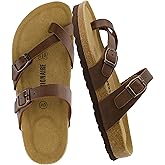 CUSHIONAIRE Women's Luna Cork Footbed Sandal With +Comfort