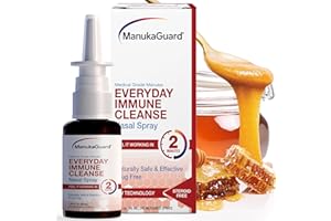 ManukaGuard Medical Grade Manuka Honey ImmuneGuard Nasal Spray with Saline Solution for Nose Rinse, Sinus Congestion, Moisturizing, MGO 600, 1.35 fl oz Bottle