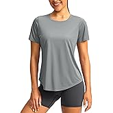 Women's Short Sleeve Workout Shirts UPF 50+ Sun Protection T-Shirts Quick Dry Breathable Gym Running Hiking Tops for Women