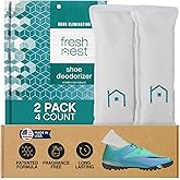Fresh Nest Shoe Deodorizer with Zeolites 2-Pack - Odor Eliminator, Air Freshener, Smell Absorber, Sneakers, Gym Bags, Soccer Cleats, Closets, Pet Area, Reusable - Shoe Deodorant