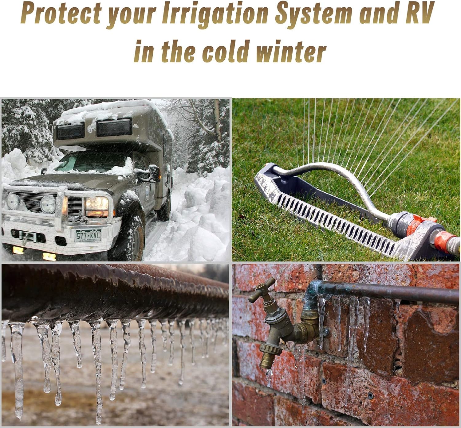 SUNGATOR RV & Sprinkler Systems Winterize Blowout Adapter Kit with 20" Hose and Valve, Water Blow Out Plug with 6-Ball Air Quick Connect for Irrigation Systems, Camper, Trailers, Boat, Motorhome - - 