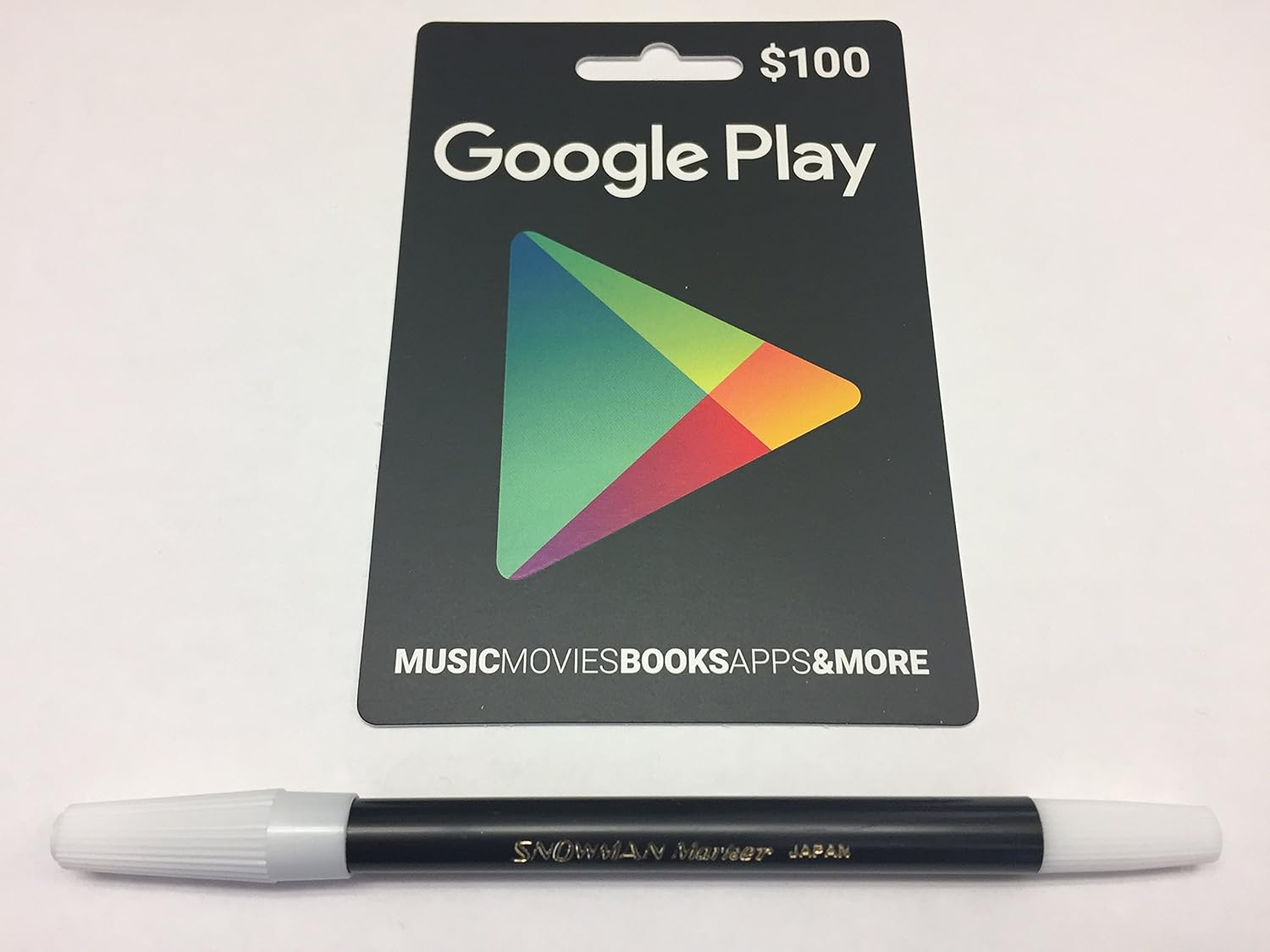 BUNDLE: Google Play $100 Prepaid Card AND Snowman Pencil Marker