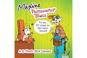 TF PUBLISHING 2024 Maxine Wall Calendar | Large Grids for Appointments and Scheduling | Vertical Monthly Wall Calendar 2024 | Home and Office Organization | Premium Matte Paper | 12"x12”