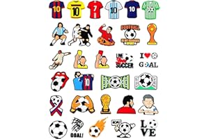 BOWNDY 38pcs Soccer Ball Charms for Clog Shoe Decoration, Sports Soccer Football Shoe Charms Accessories Pack,Cute Random Charms