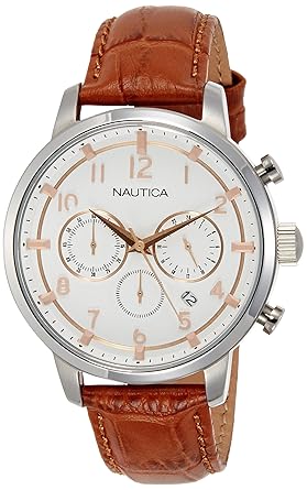 Chronograph Off-White Dial Mens Watch - NAI16525G