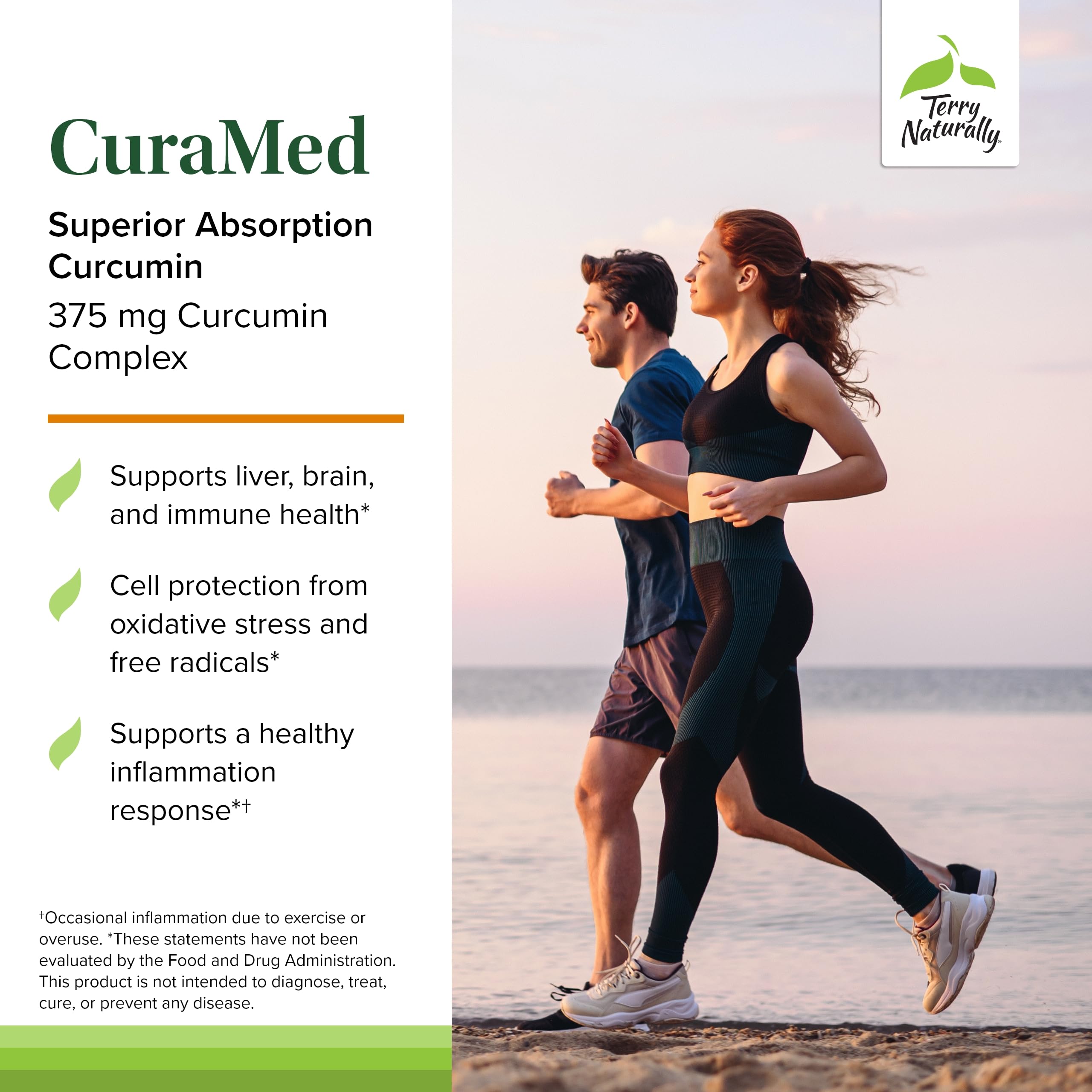 Terry Naturally CuraMed 375mg - Antioxidant Supplement for Brain & Immune Health Support - Dietary Supplement with Curcumin & Turmeric Essential Oil - Herbal Liver Support - 120 Softgels