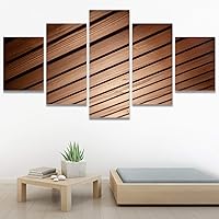 SIGNWIN 5 Panel Canvas Wall Art Linear Patterns for Home Decorations Ready to Hang - 60