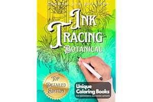 Ink Tracing Botanical Pocket Edition: Flower Coloring Book: Follow the White Lines to Reveal Nature's Beauty. A Fresh Approach to Reverse Coloring: Pen and Ink Artistry for All Ages