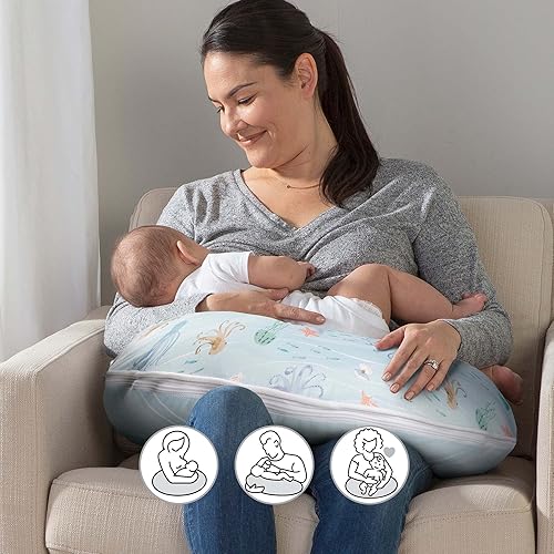 Boppy Pillow Slipcover, Classic Plus Trellis Turquoise/Blue in